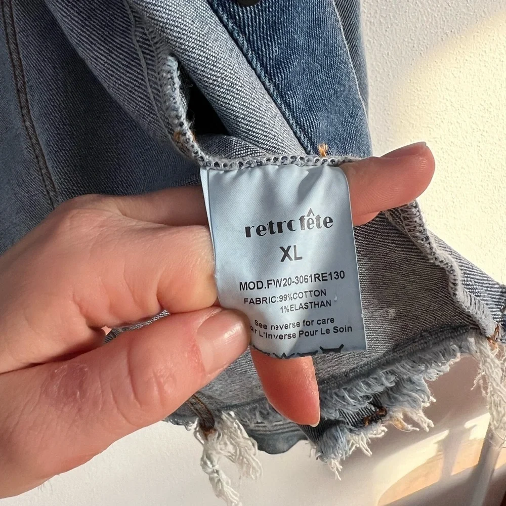 Retrofete Puffed Sleeve Denim Jacket, size XL
